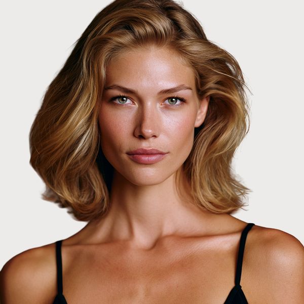 AI model casting — sarışın dalgalı