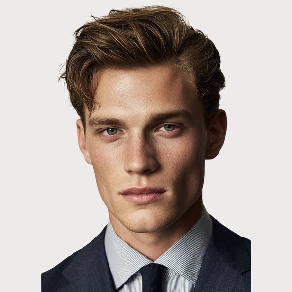 AI erkek model casting — takım elbiseli